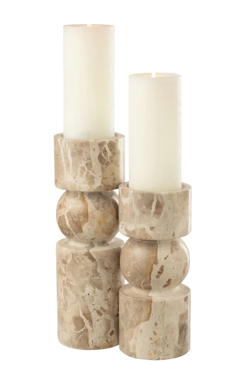 Kaarshouder Marmer Beige Large J-Line - Afbeelding 7