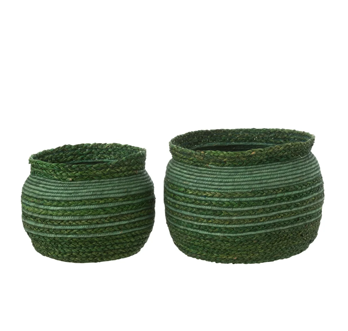 Mand Gevlochten Rand Zeegras Groen Set van 2 J-Line - Afbeelding 3