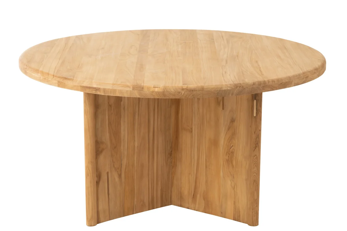 Ronde Eetkamertafel Teak Hout Naturel Ø150cm J-Line - Afbeelding 9