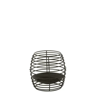 Vuurkorf Rond Ringen Metaal Zwart Small Dia40xH40cm J-Line